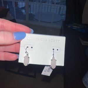 Light pink and silver earrings